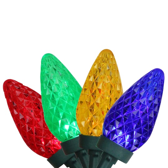 Northlight 66ft 100ct Multicolor Led Faceted C9 String Lights, One Size, Multiple Colors